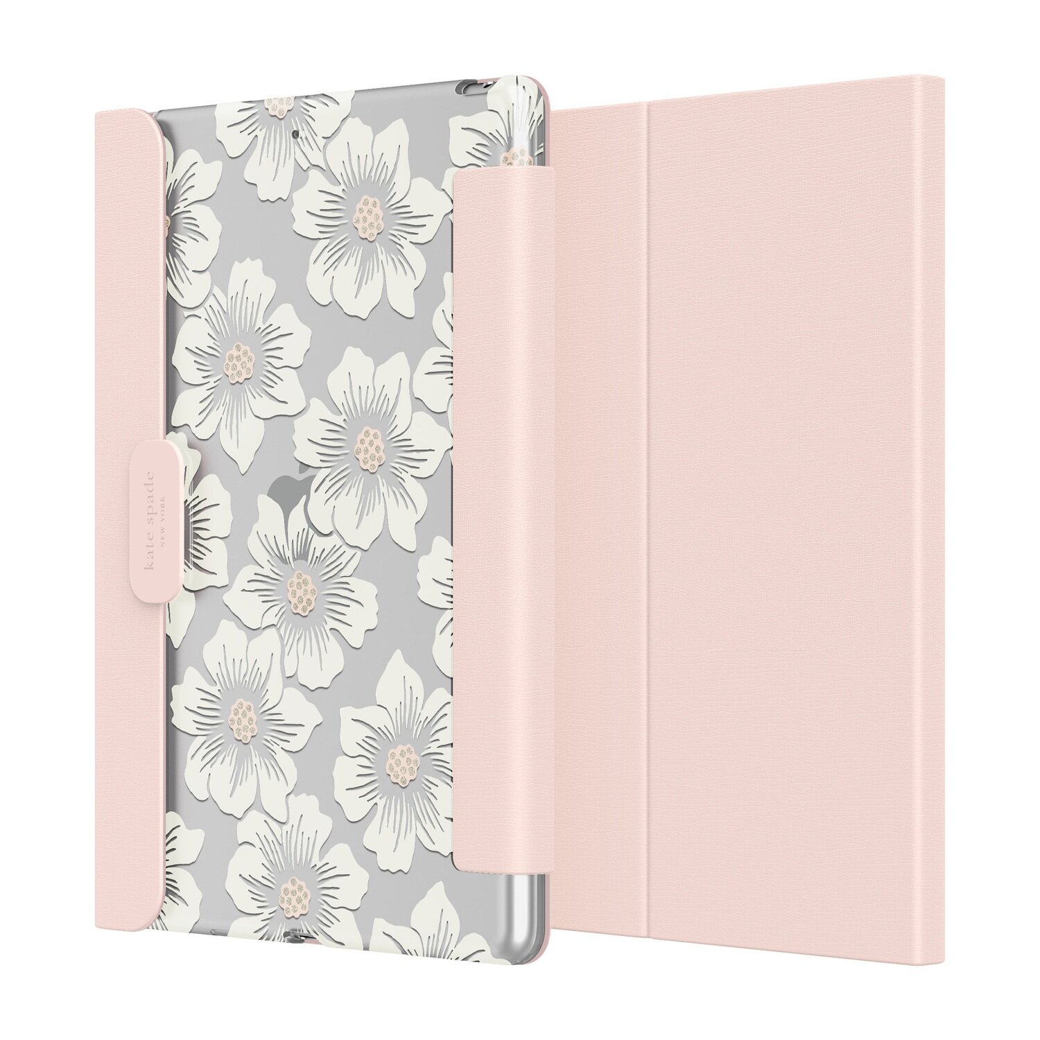KSNY iPad 7/8/9 10.2 Protective Folio, Hollyhock/Blush/Cream/Clear/Blush L