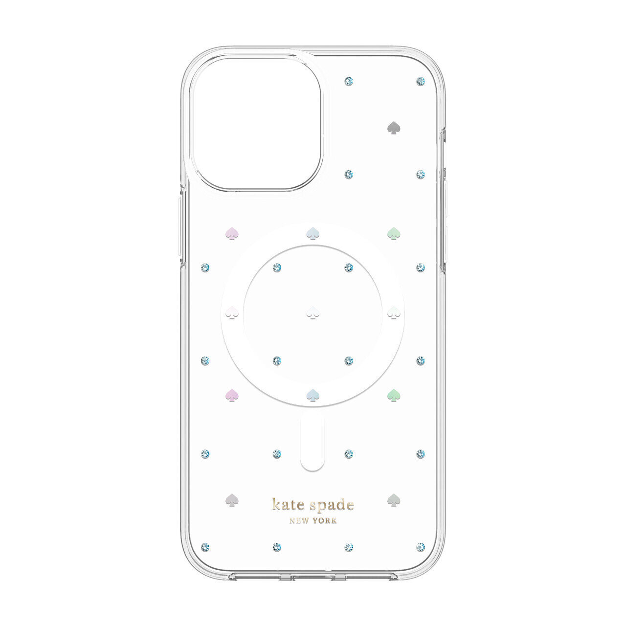 KSNY iPhone 13 Pro Max Protective Hardshell Case for MagSafe, Spade Pin Dot Irid