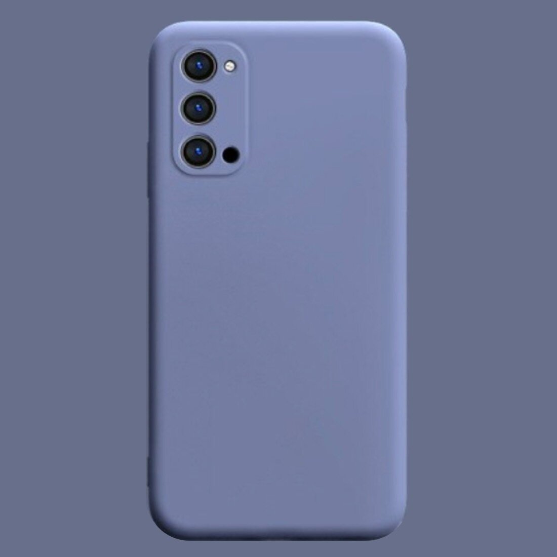 Komass Oppo Reno3 Liquid Silicone Back Cover, Blue