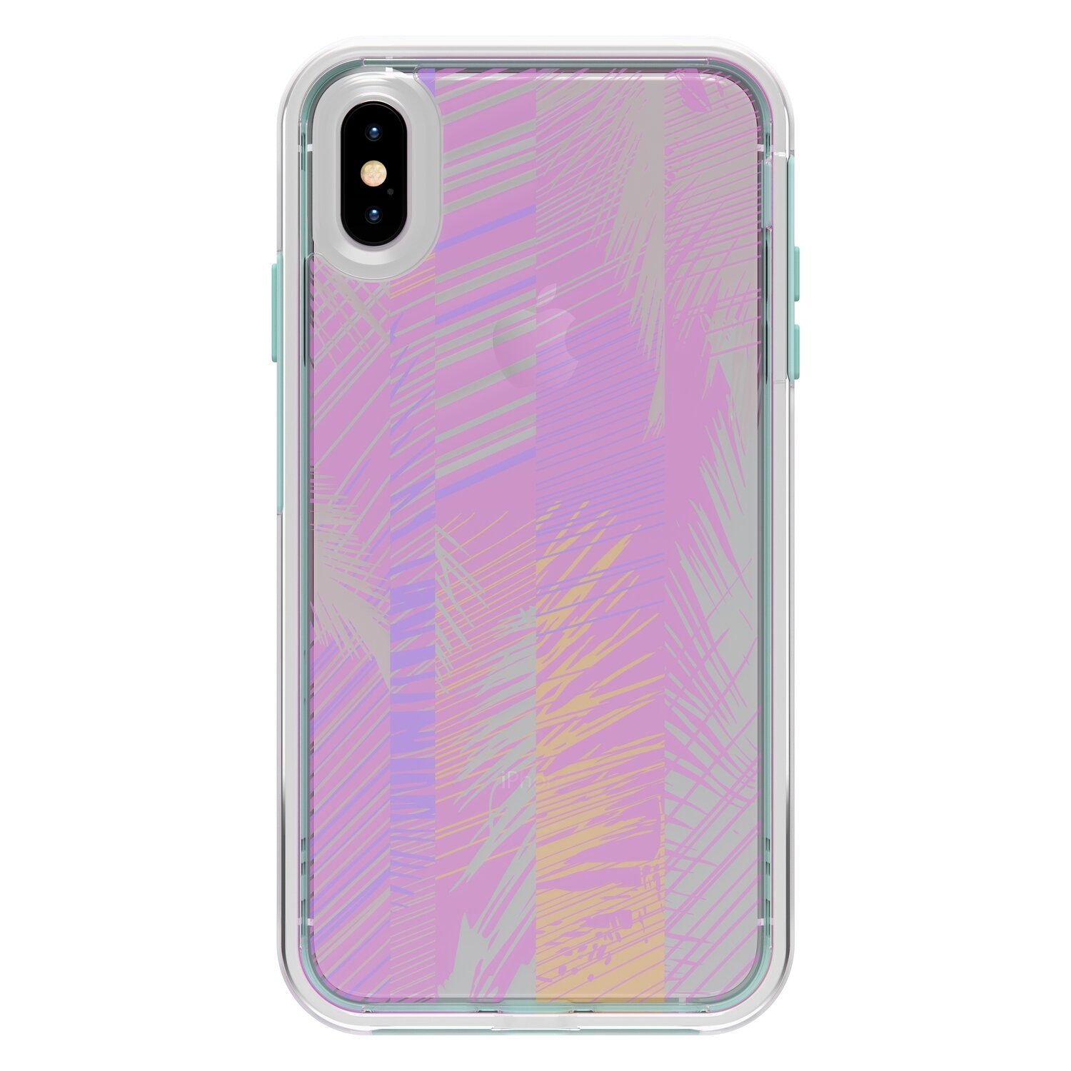 LifeProof iPhone Xs Max Slam Graphics Series, Palm Daze (Clear/White/Blue Tint)