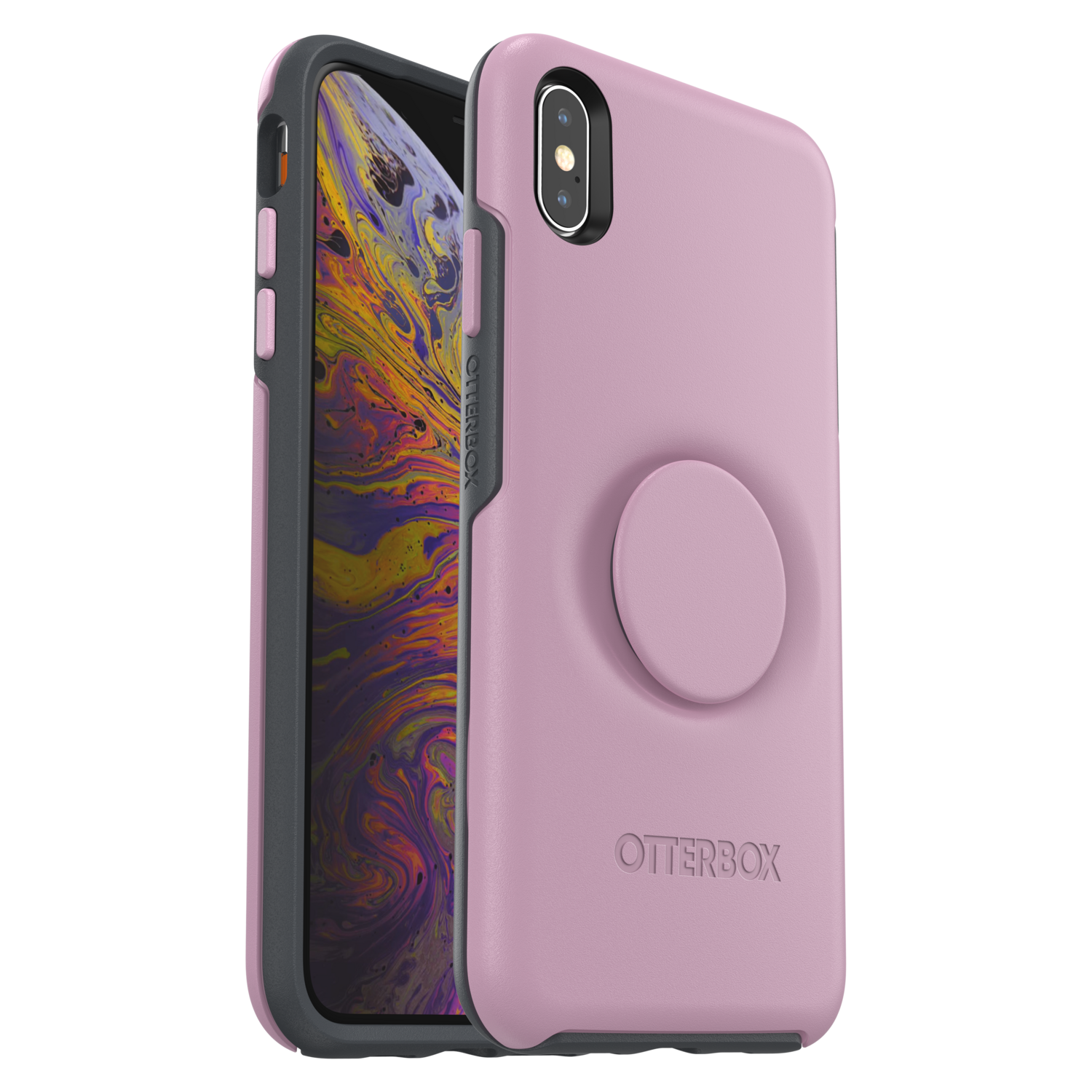 OtterBox Otter + Pop iPhone Xs Max Symmetry, Mauvous (Pink/Grey)