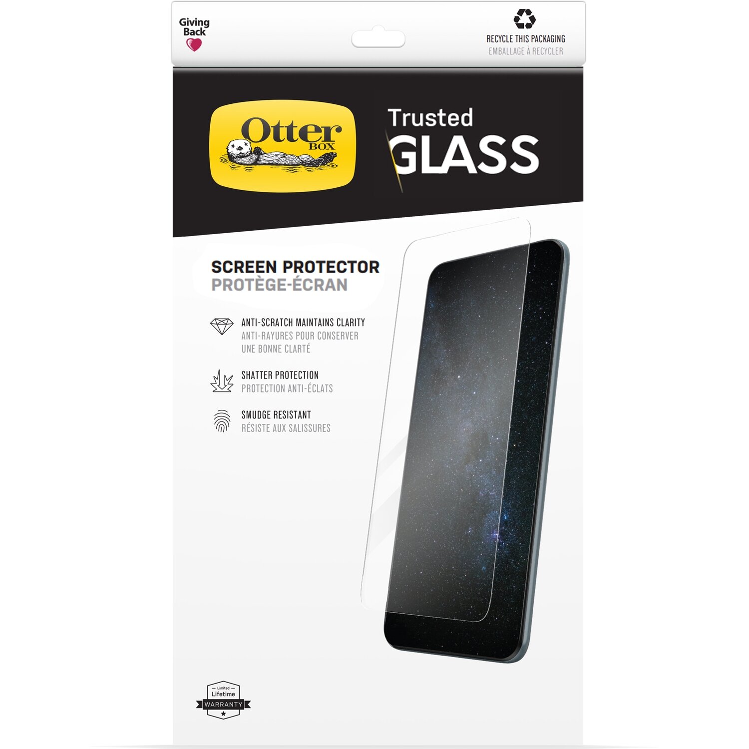 OtterBox iPhone 13/13/14 Pro Trusted Glass, Clear