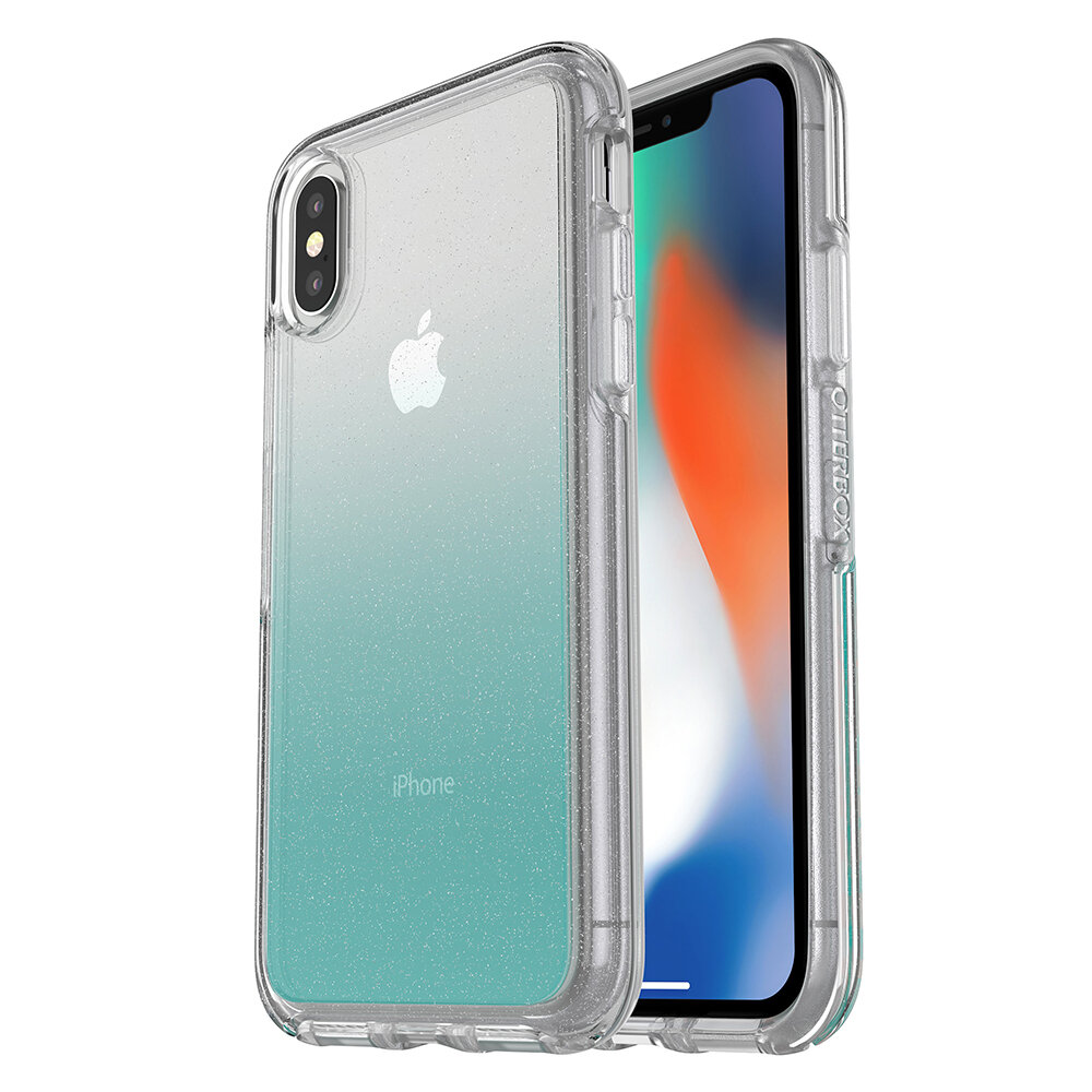 OtterBox iPhone X Symmetry Clear Series, Graphic Aloha Ombre (Flake/Clear)