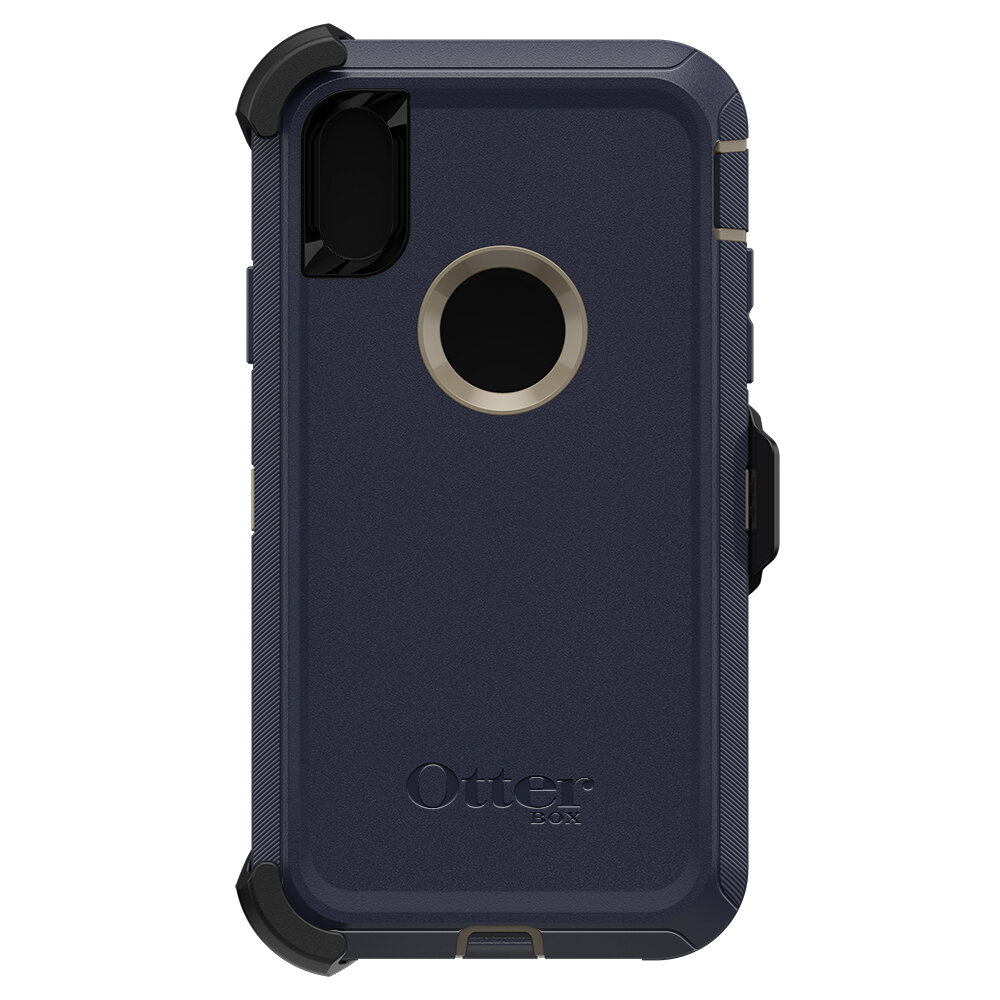 OtterBox iPhone XR Defender Series, Dark Lake (Chinchilla/Blues)