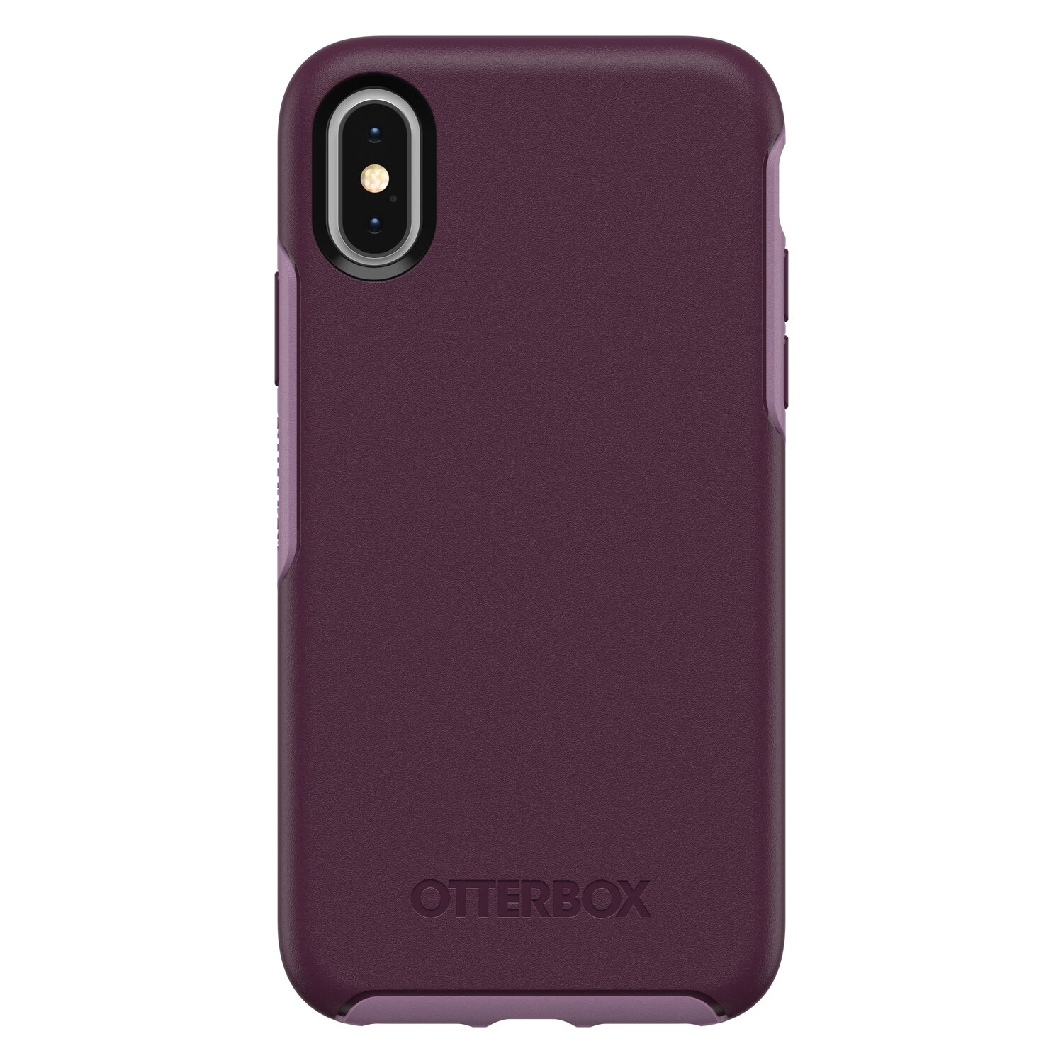 OtterBox iPhone Xs Symmetry Series, Fine Port (Cordovan/Grey)
