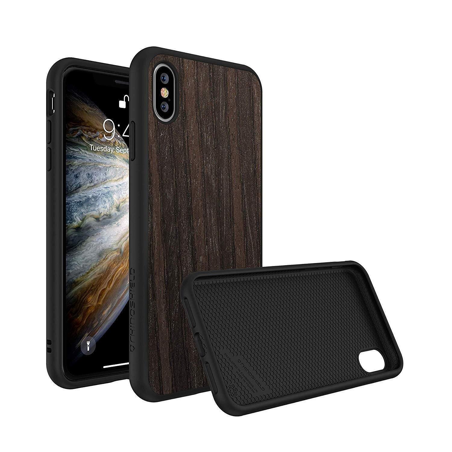 RhinoShield iPhone X SolidSuit Wood, Black Oak/Black