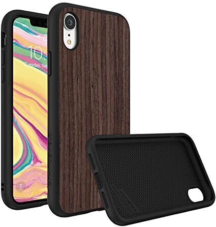 RhinoShield iPhone XR SolidSuit Wood, Dark Walnut/Black