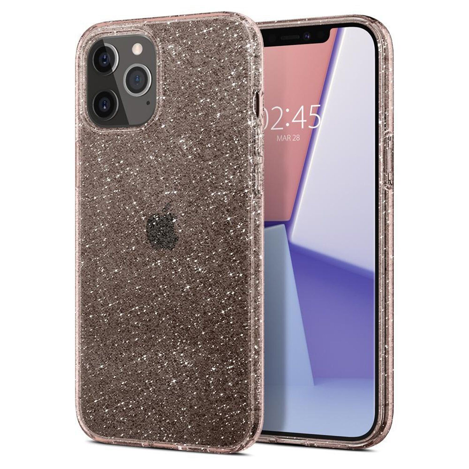 Spigen iPhone 12 / iPhone 12 Pro Liquid Crystal Glitter, Rose Quartz