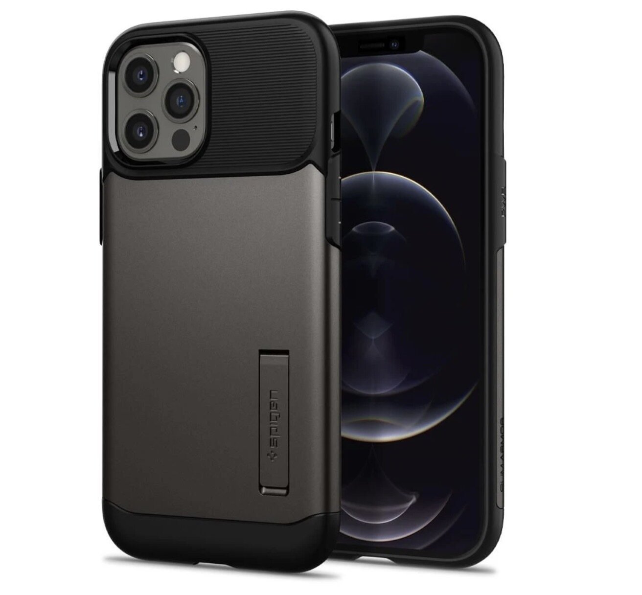 Spigen iPhone 12 / iPhone 12 Pro Slim Armor Case, Gunmetal