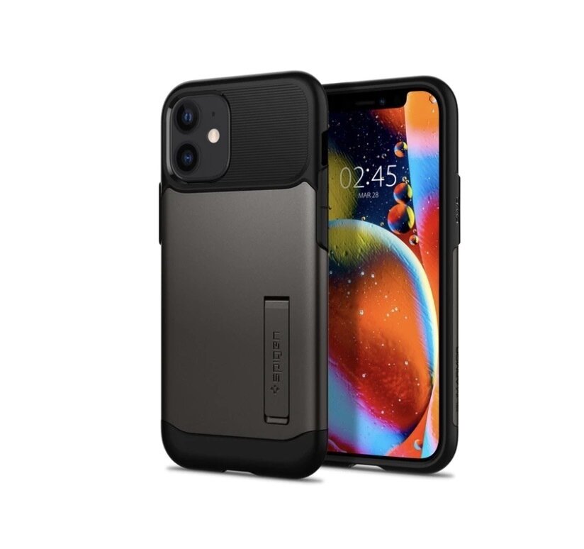 Spigen iPhone 12 mini Slim Armor Wallet Case, Gunmetal
