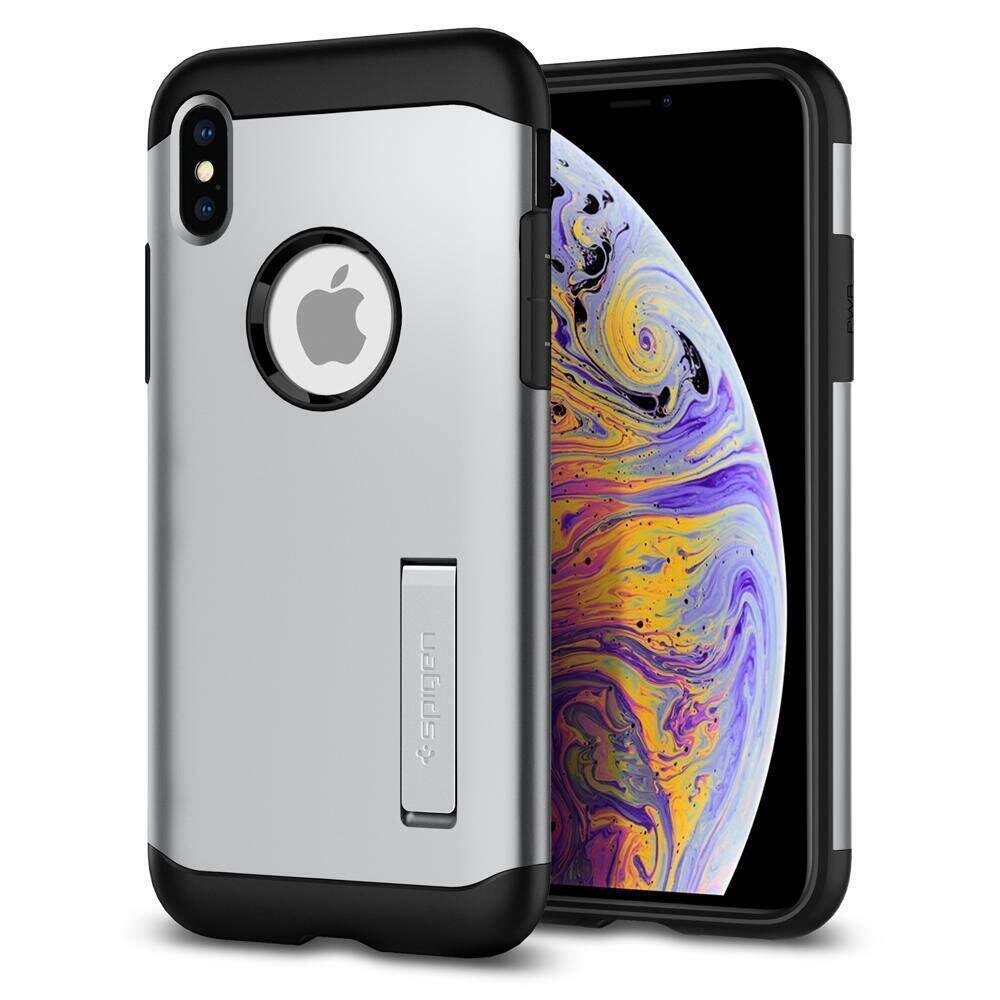 Spigen iPhone Xs Max Slim Armor, Satin Silver