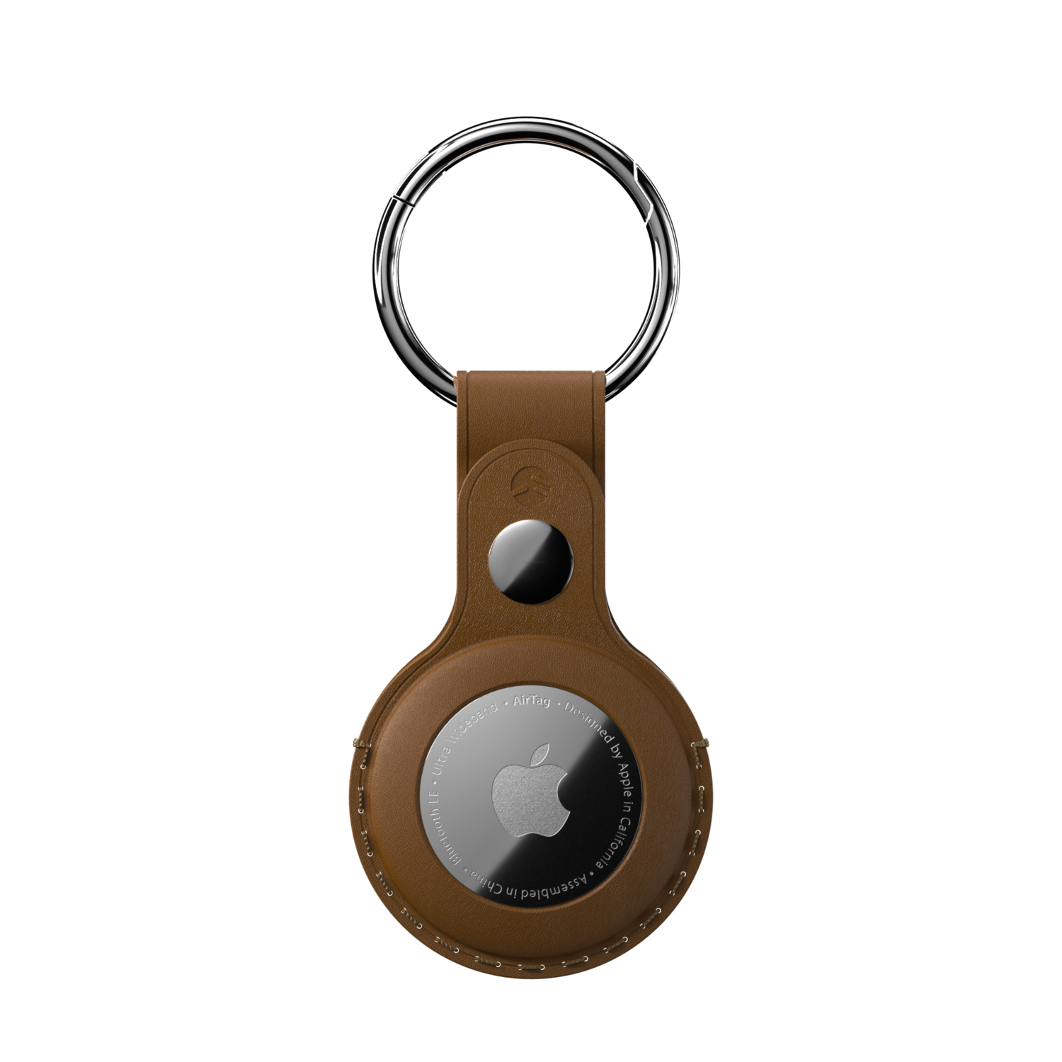 SwitchEasy AirTag Wrap Genuine Leather, Saddle Brown