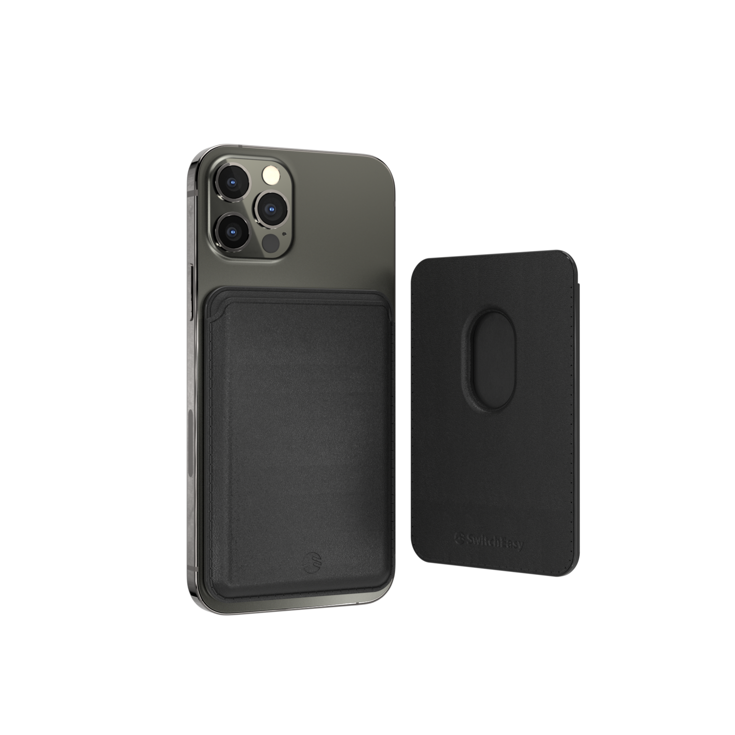 SwitchEasy MagWallet Leather Wallet with MagSafe, Black