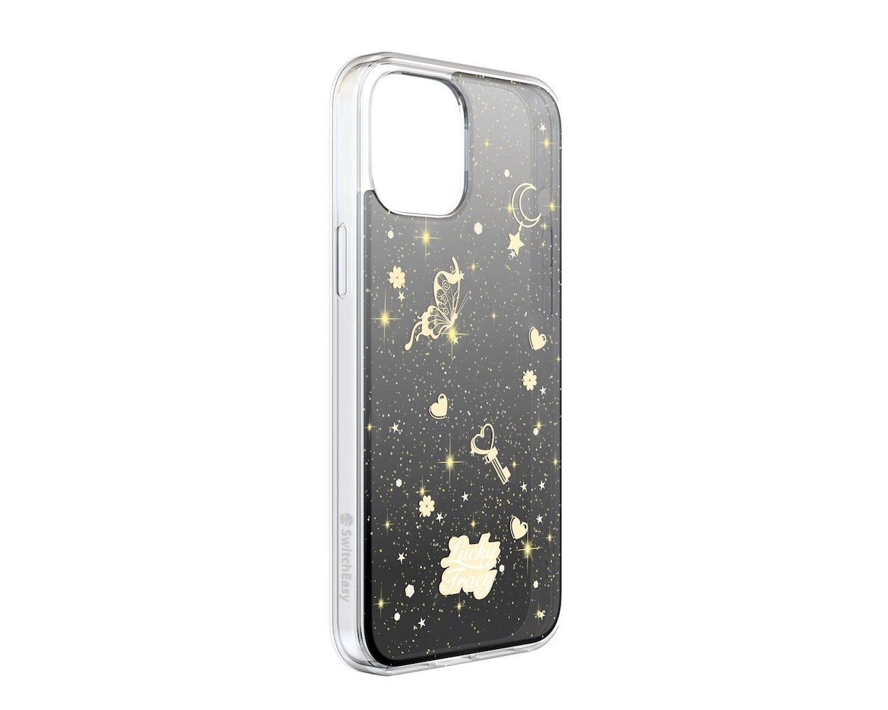 SwitchEasy iPhone 12 Pro Max  Lucky Tracy PC+TPU Case, Transparent Black