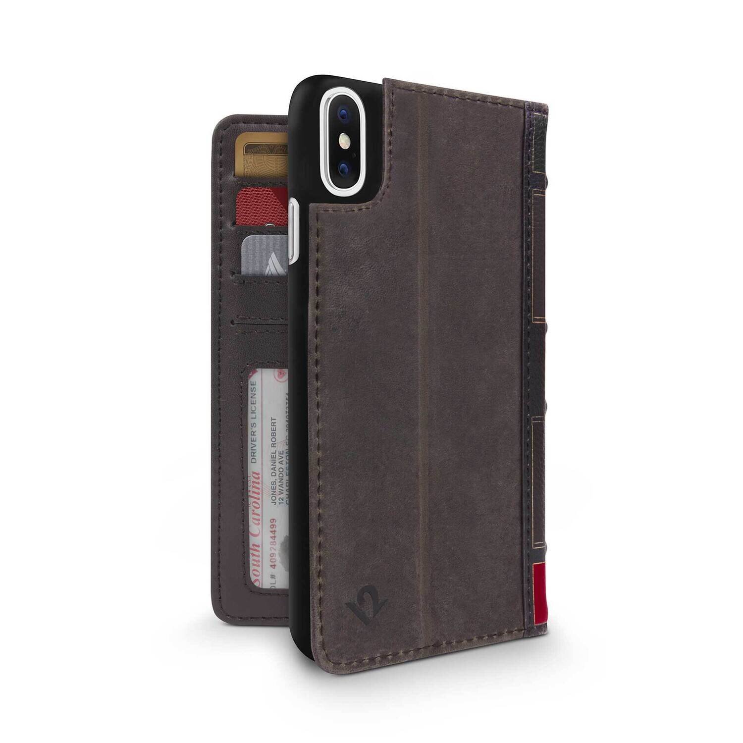 Twelve South iPhone X BookBook 3-in-1 Leather Wallet Case, Brown