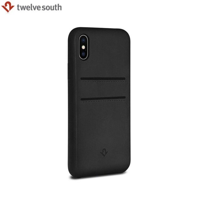 Twelve South iPhone X Relaxed Leather with Pockets, Black