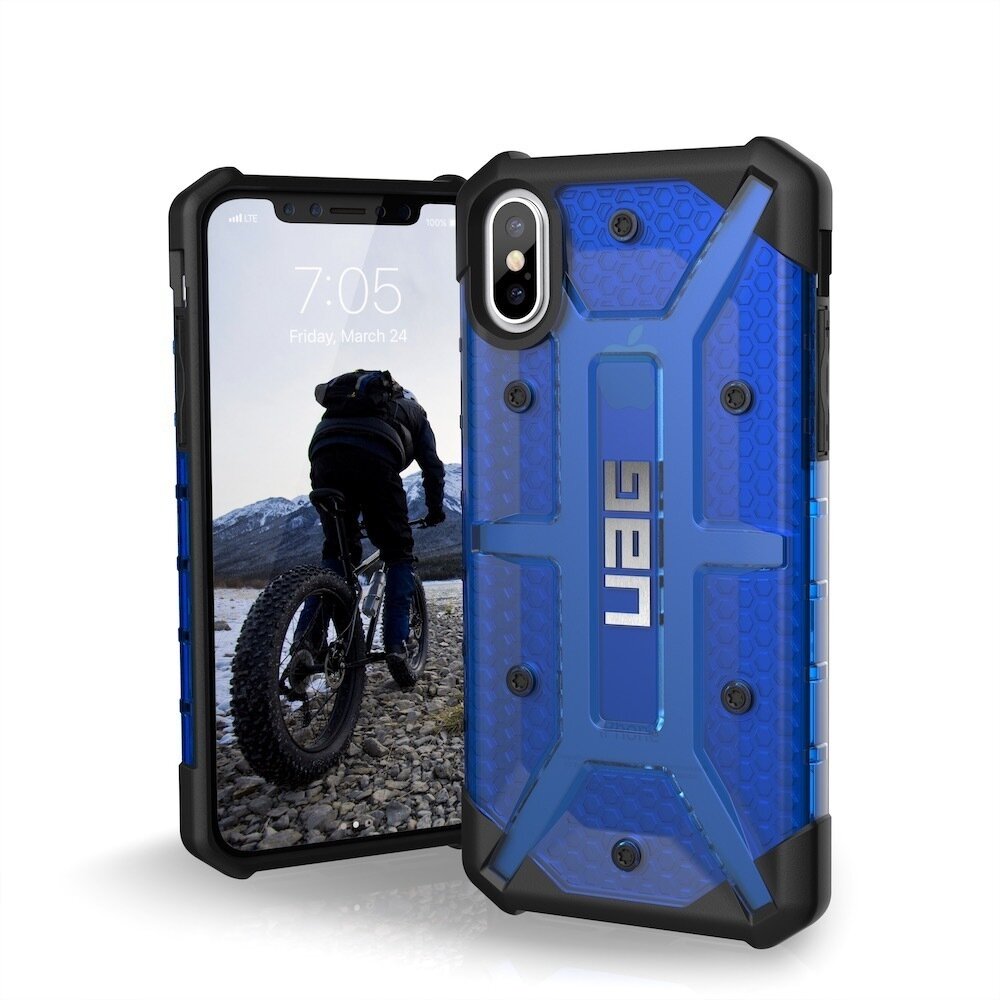 UAG iPhone X Plasma Case, Cobalt/Black/Silver (Blue Transparent)