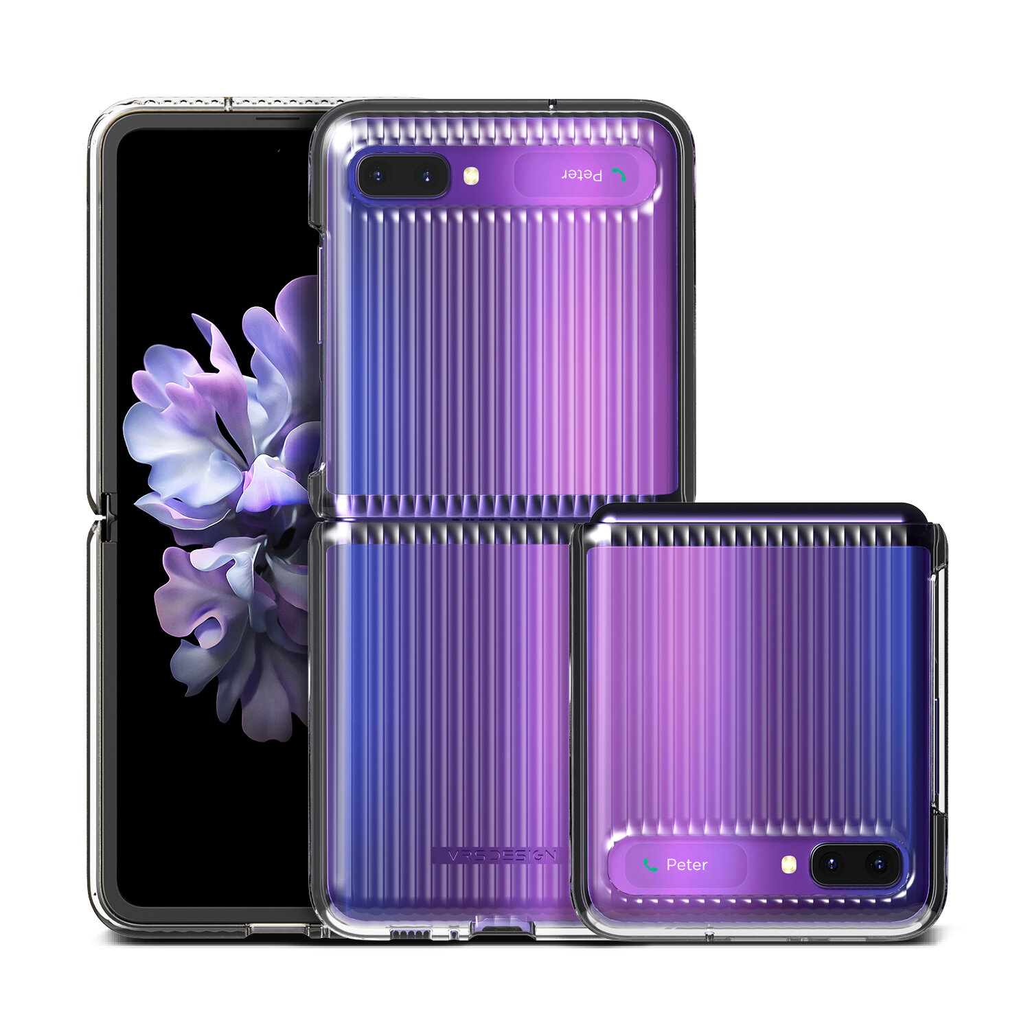 VRS Design Samsung Galaxy Z Flip Damda Slate Case, Clear