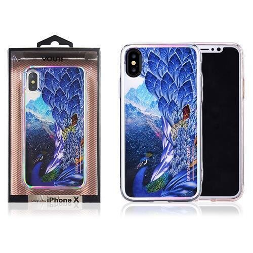 Vouni iPhone X Mirror Flower Case, Blue