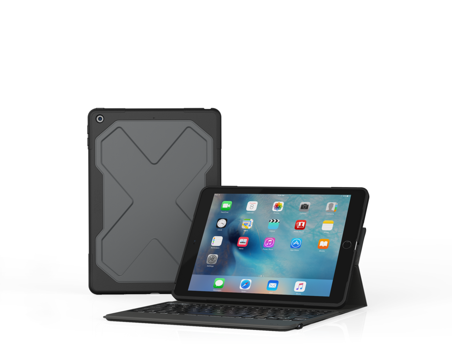 ZAGG iPad 9.7&quot; (2017) Rugged Messenger Keyboard (Backlit), Black (I10REU-BBU)