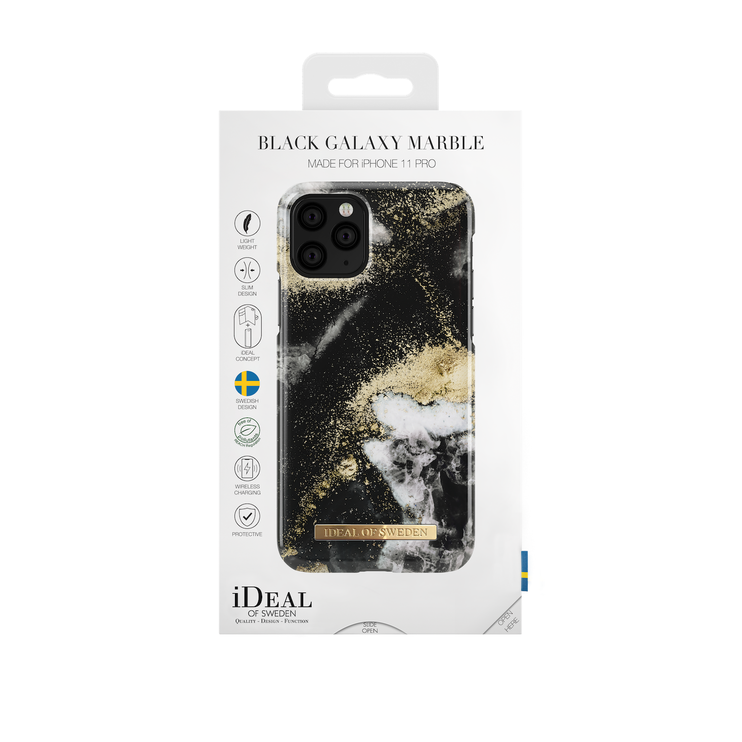 iDeal Of Sweden iPhone 11 Pro Fashion Case 2019, Black Galaxy Marble