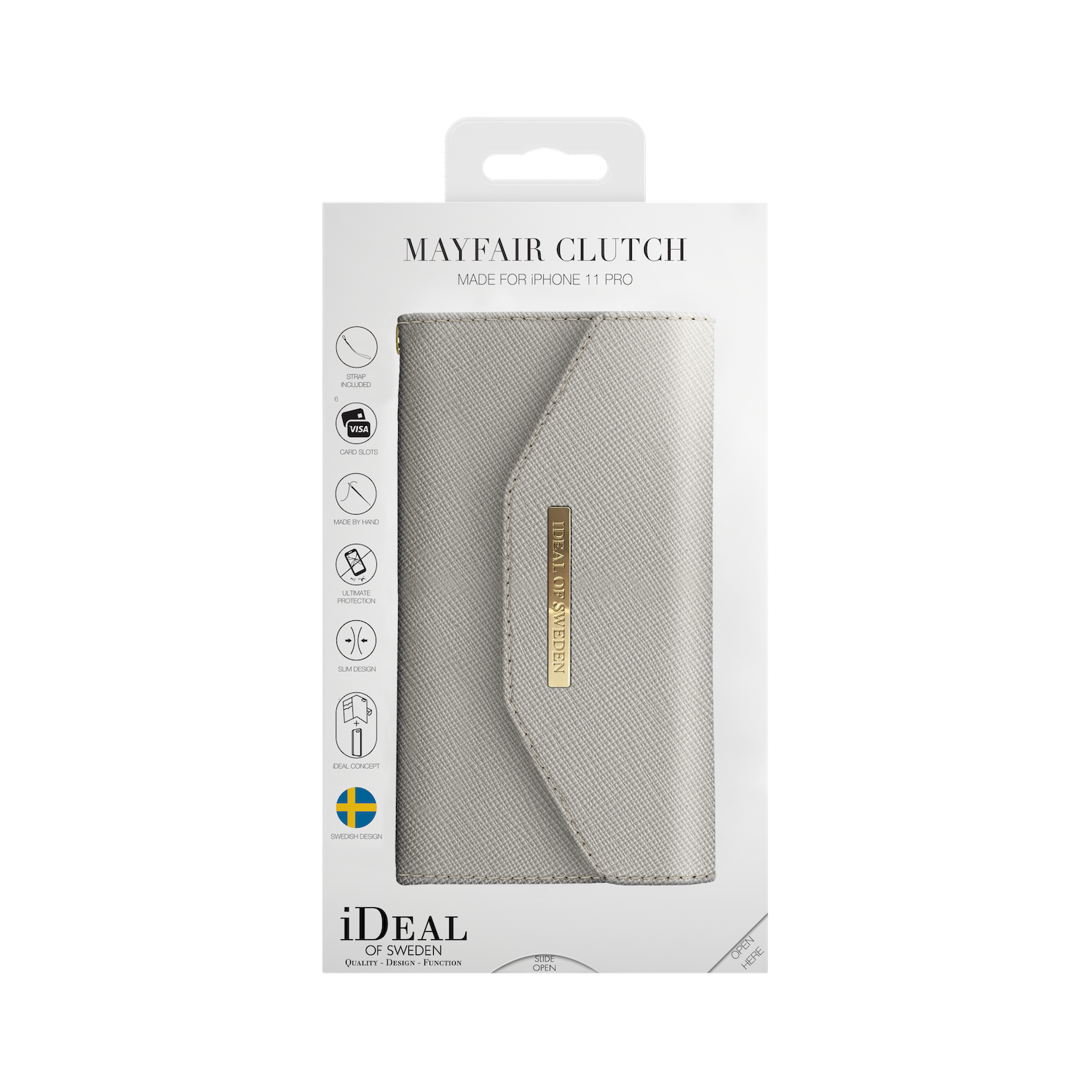 iDeal Of Sweden iPhone 11 Pro Mayfair Clutch, Light Grey