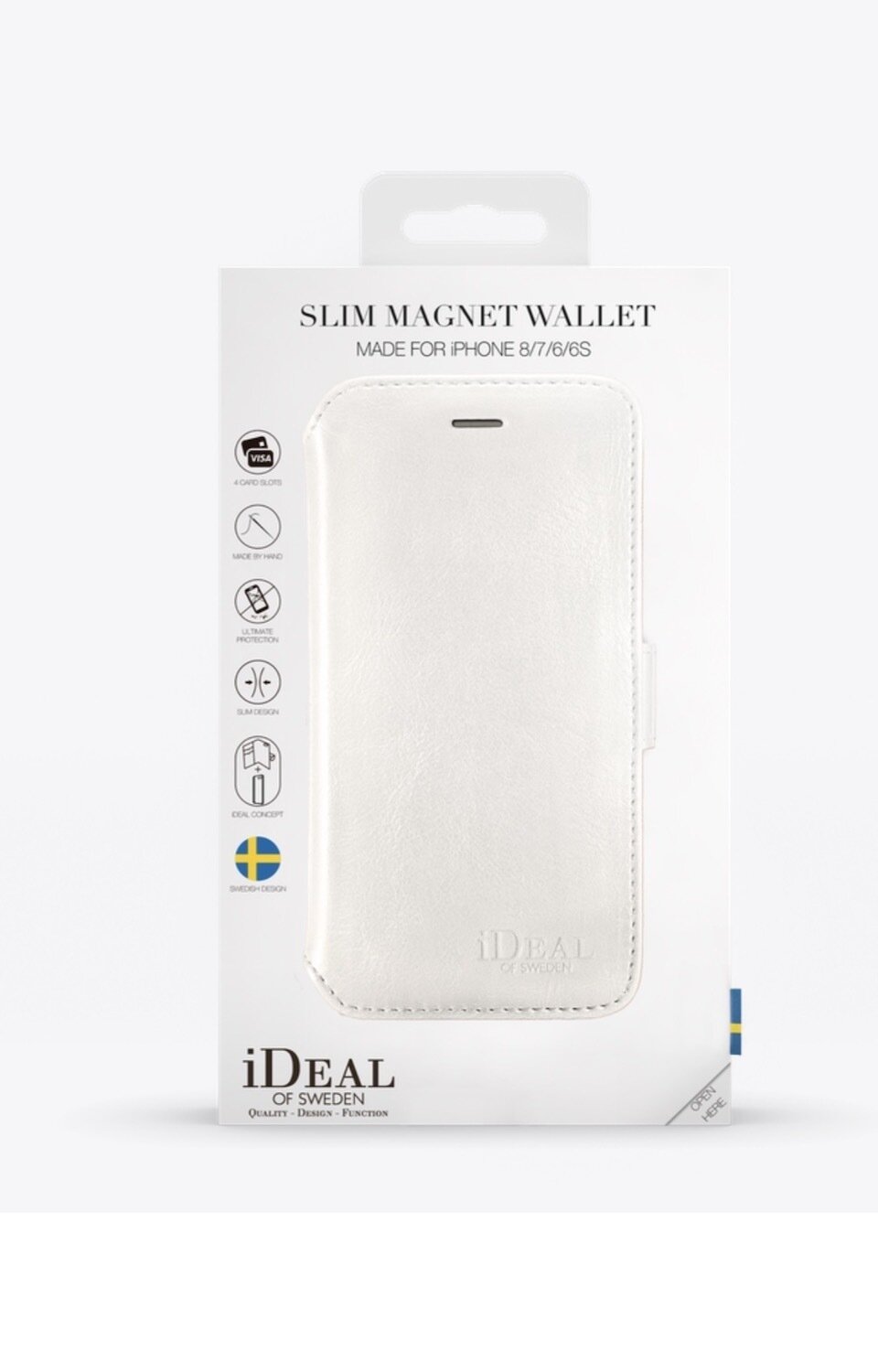 iDeal Of Sweden iPhone 7 Slim Magnet Wallet, White