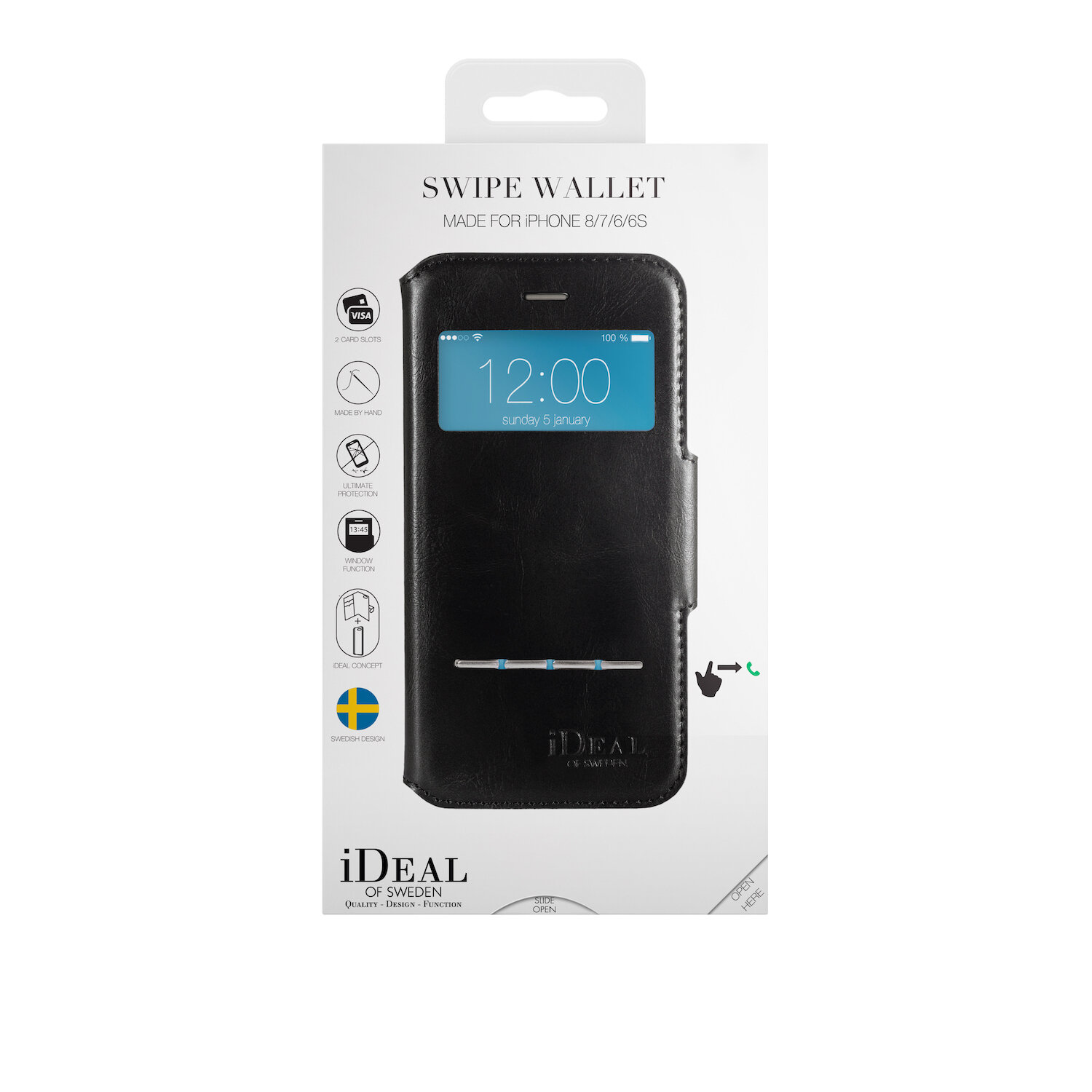 iDeal Of Sweden iPhone 7 Swipe Wallet, Black