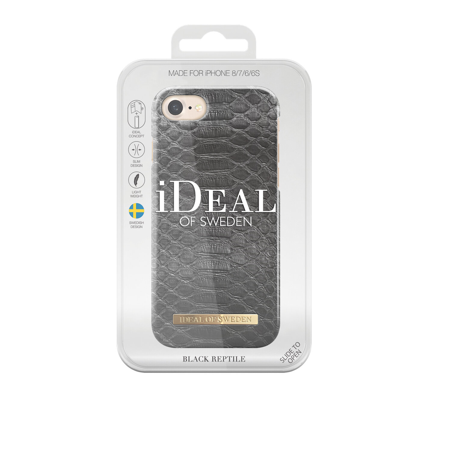 iDeal Of Sweden iPhone 7/6s/6 Fashion Case S/S 2017, Black Reptile