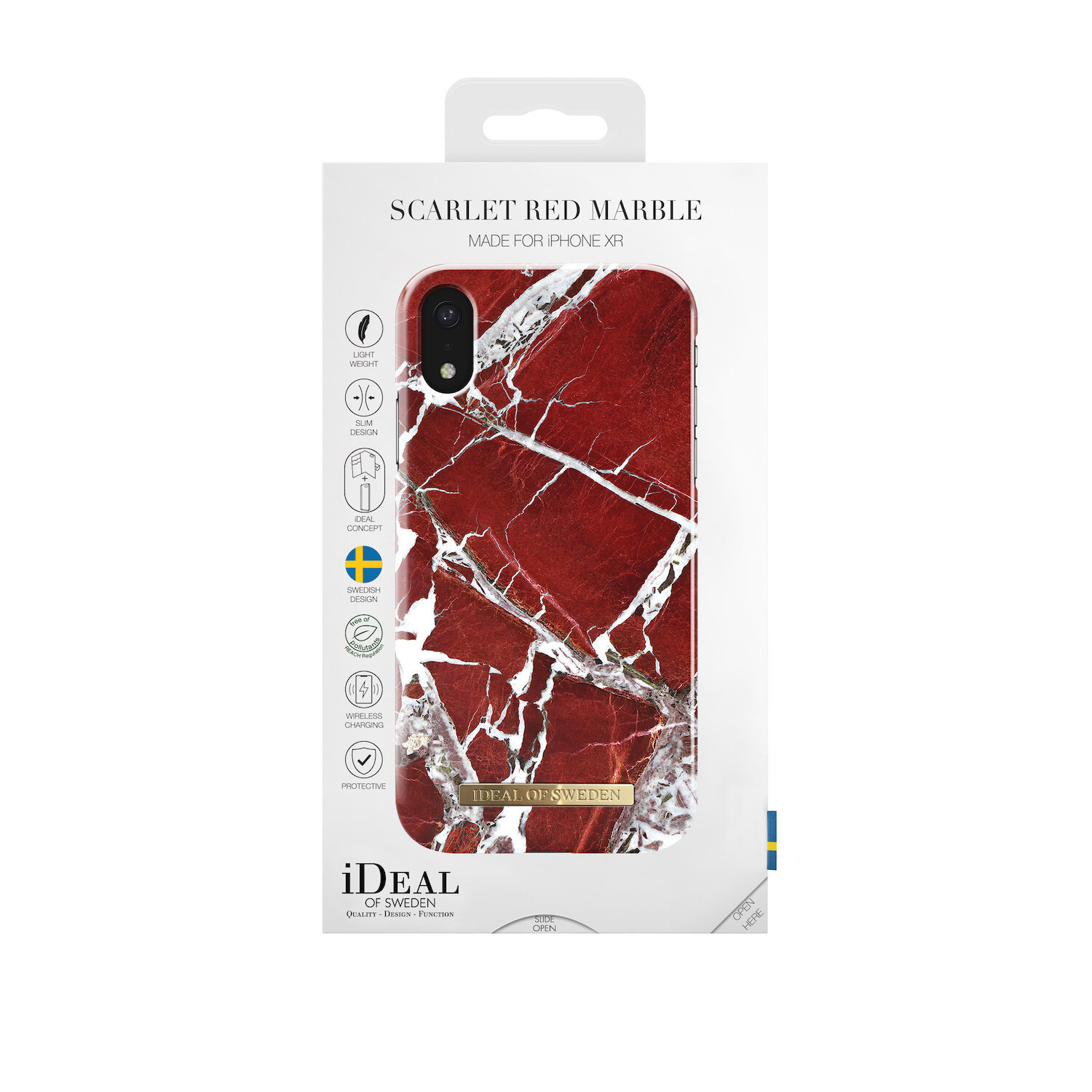 iDeal Of Sweden iPhone XR Fashion Case S/S 2018, Scarlet Red Marble
