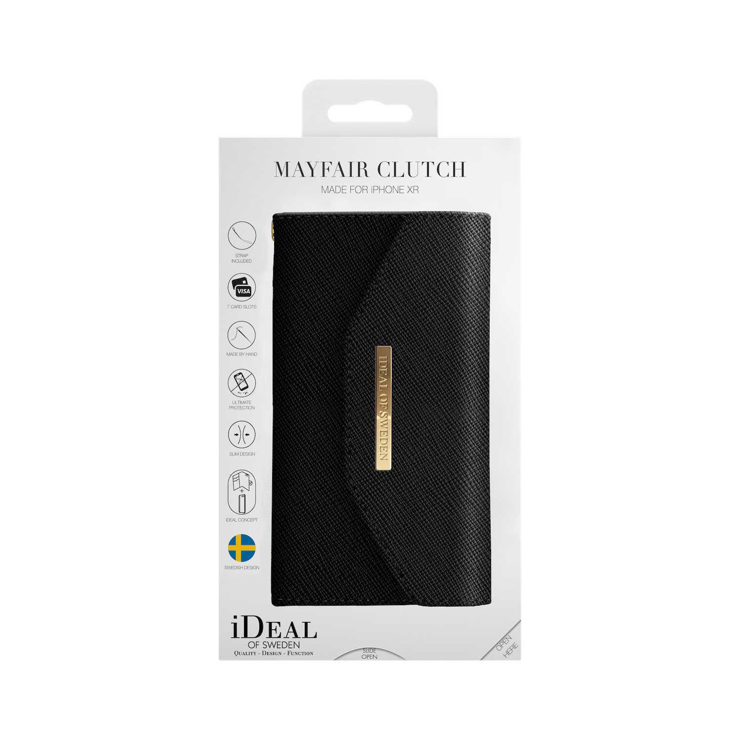 iDeal Of Sweden iPhone XR Mayfair Clutch, Black