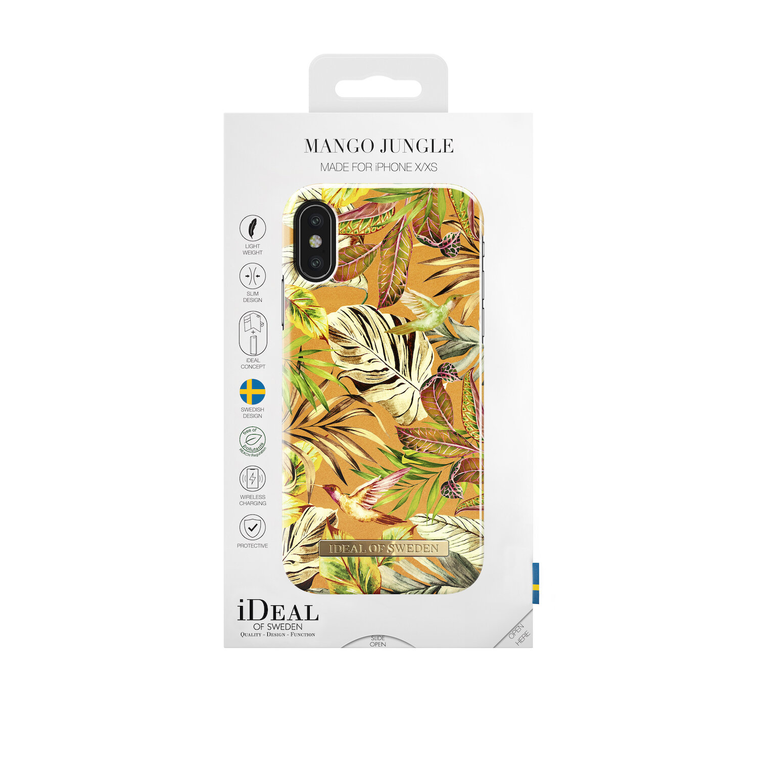iDeal Of Sweden iPhone Xs Fashion Case 2019, Platinum Leaves
