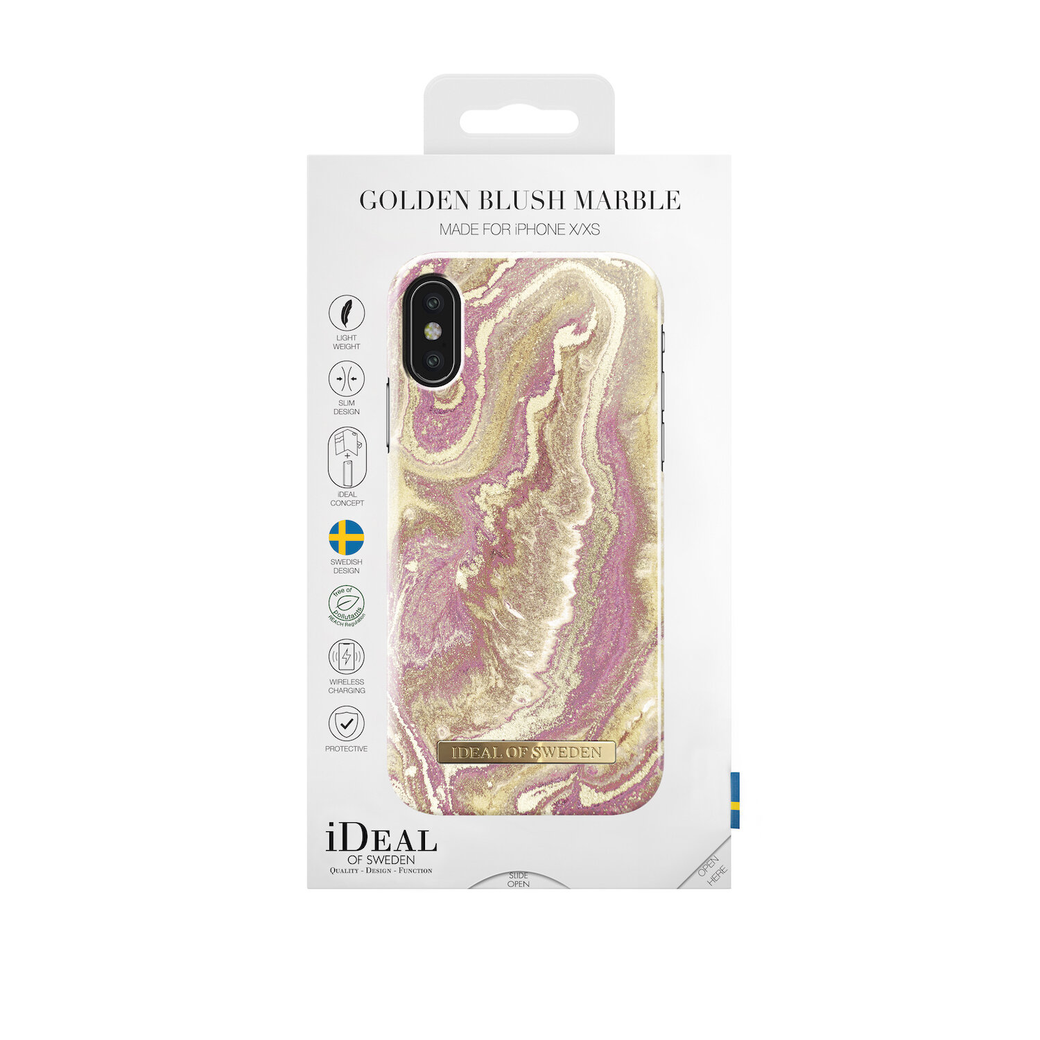 iDeal Of Sweden iPhone Xs Fashion Case 2019, Sparkle Greige Marble