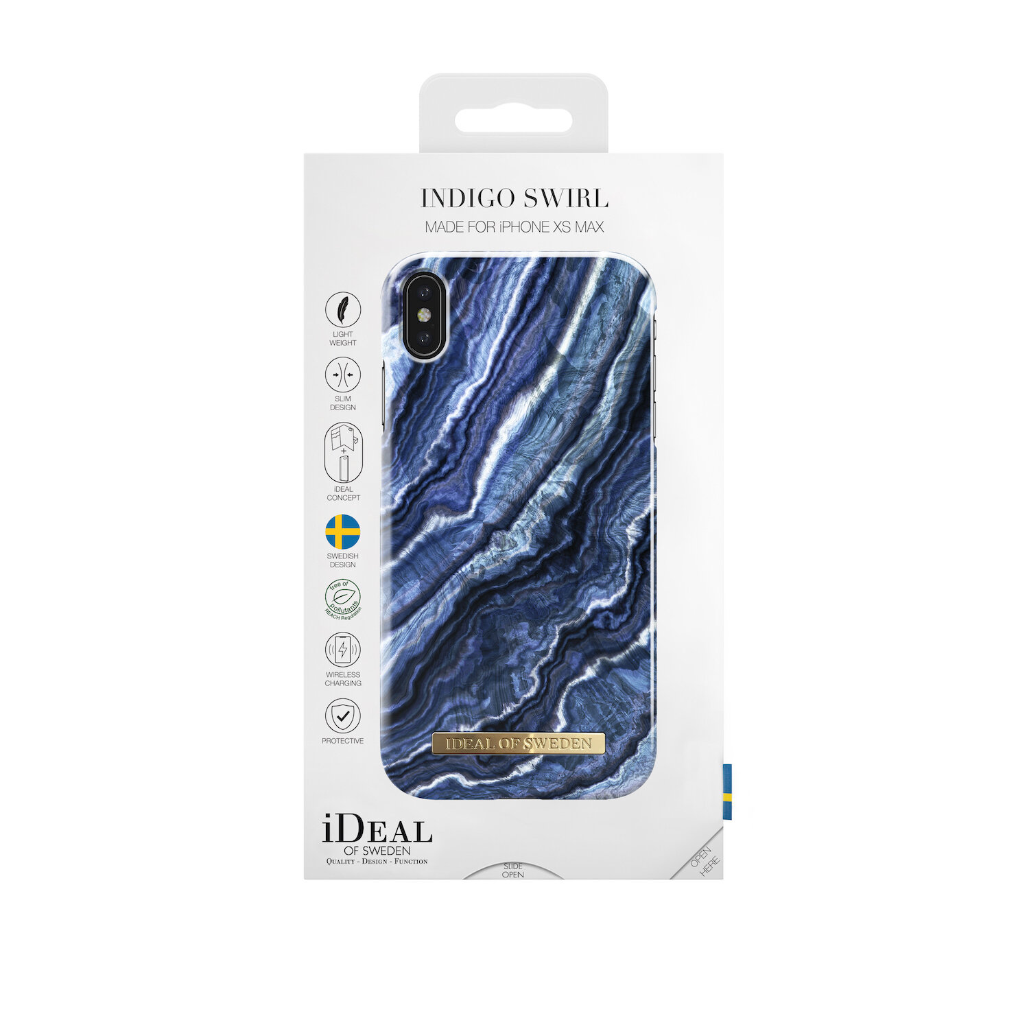 iDeal Of Sweden iPhone Xs Max Fashion Case 2019, Indigo Swirl