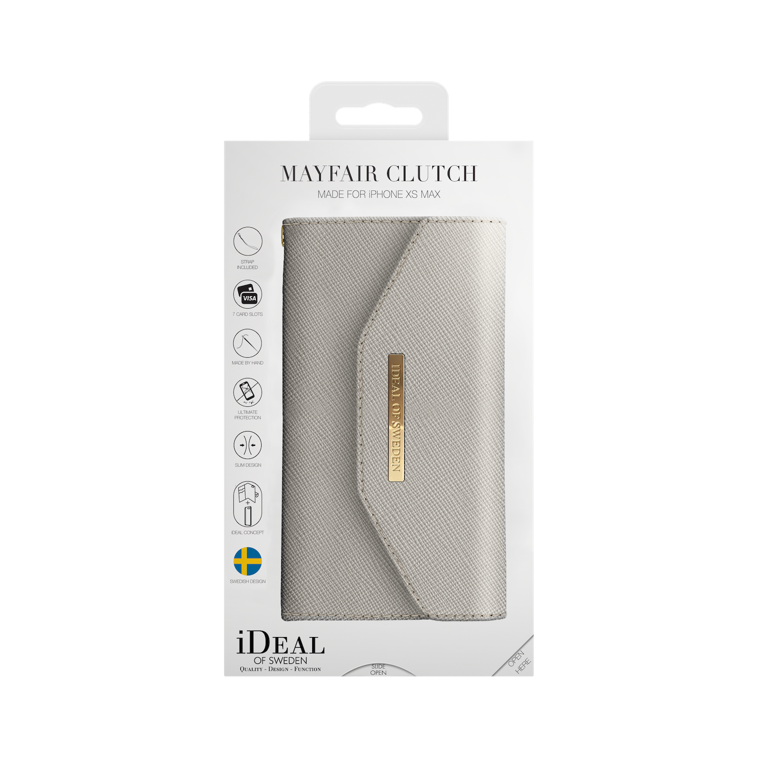 iDeal Of Sweden iPhone Xs Max Mayfair Clutch, Light Gray