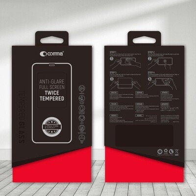 336379-Comma iPhone 12 mini Tempered Glass, Black (S