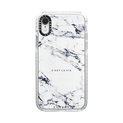 Casetify iPhone XR Impact Case, Frost C'est La Vie/E/Marble Casetify iPhone XR Impact Case, Frost C'est La Vie/E/Marble