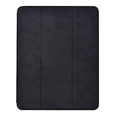 Comma iPad Pro 12.9&quot; (2018) Leather Case with Apple Pencil, Black