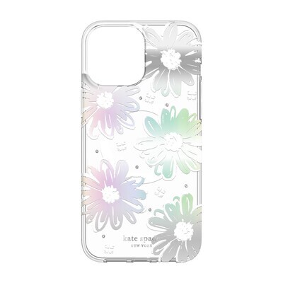 KSNY iPhone 13 Pro Protective Hardshell Case for MagSafe, Daisy Iridescent Foil/