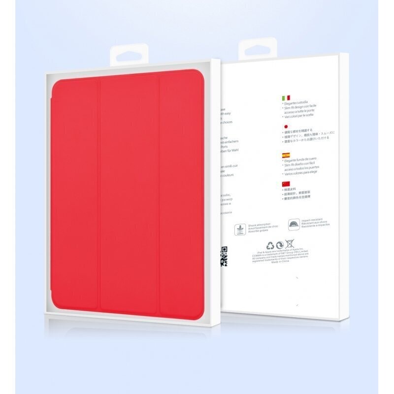 Devia iPad 10.2" Leather Case with Apple Pencil Slot, Red