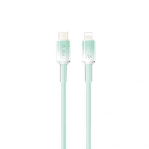 WiWU C062 Neolink USB-C to Lightning Silicone Cable, 1M Green