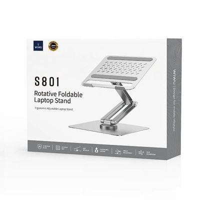 WiWU S801 Rotative Foldable Laptop Stand, Silver