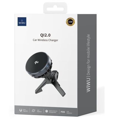 WiWU CH319 qi2 Wireless Car Charger, Black