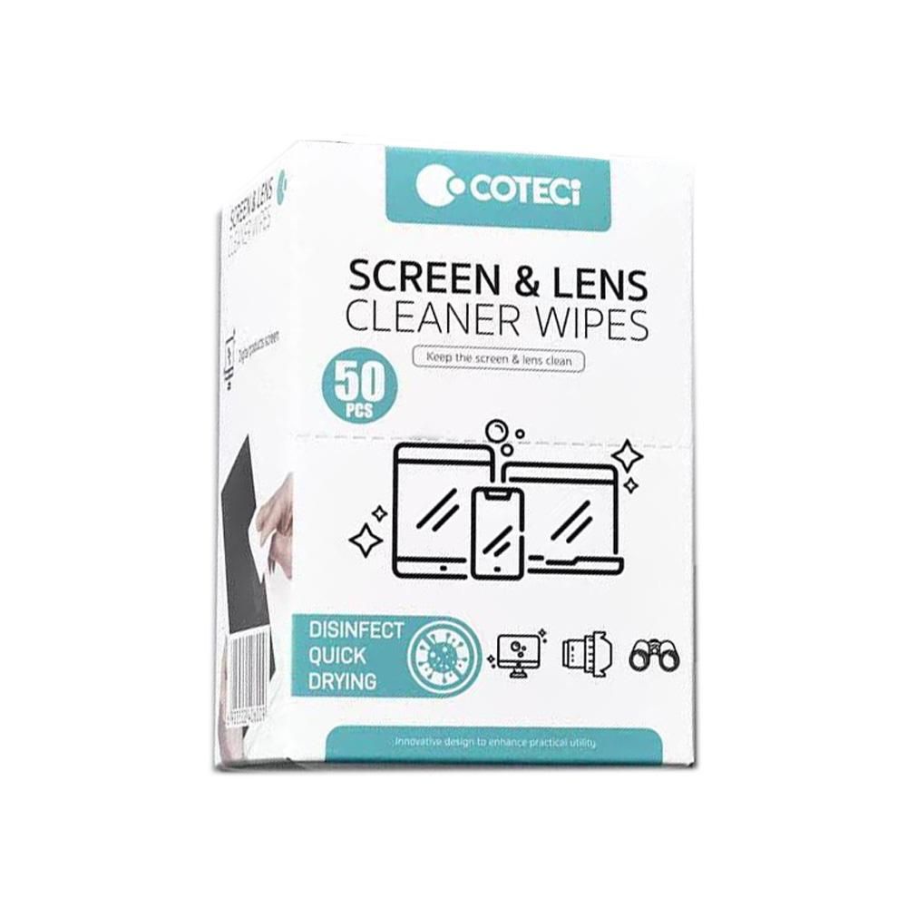 COTECi Screen &amp; Lens Cleaner Wipes, 50PCS