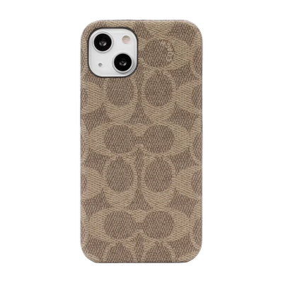 Coach iPhone 14 Plus Slim Wrap Case, Signature C Tan
