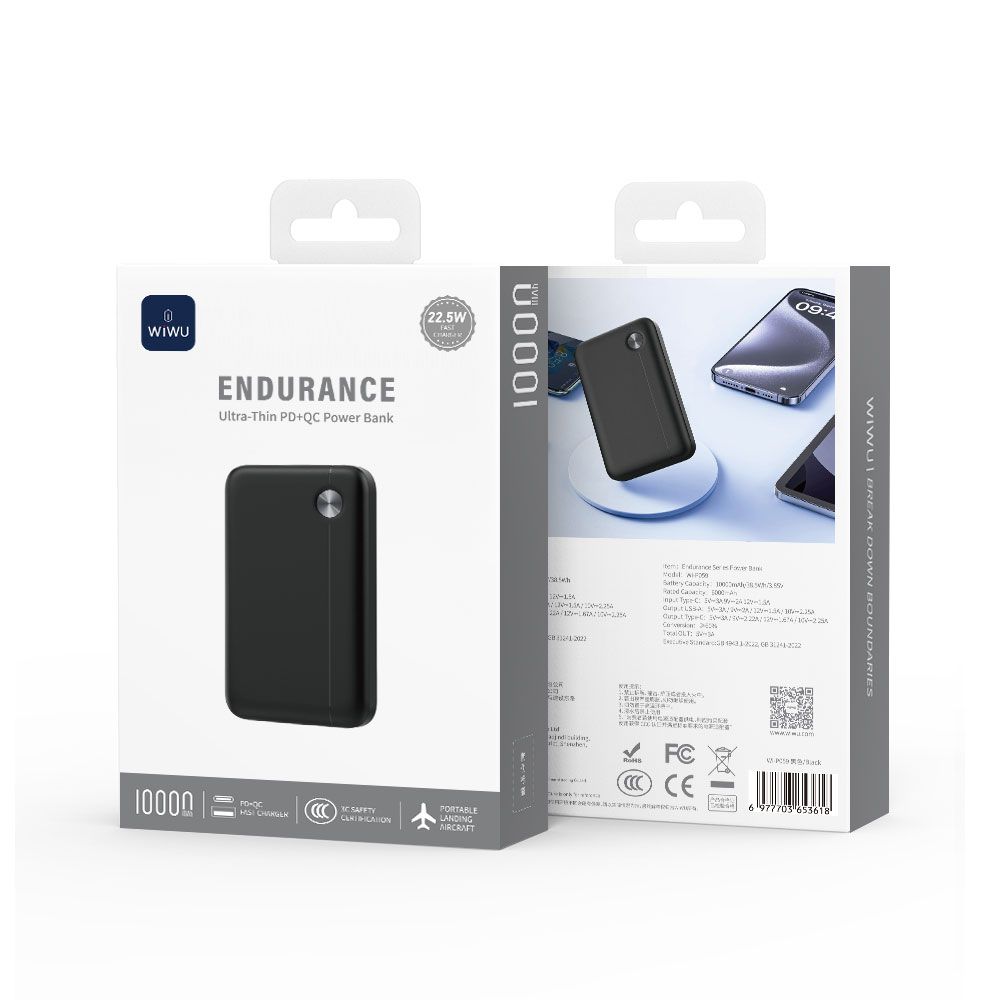 653618-WiWU P059 Endurance Power Bank 10000mAh, Black