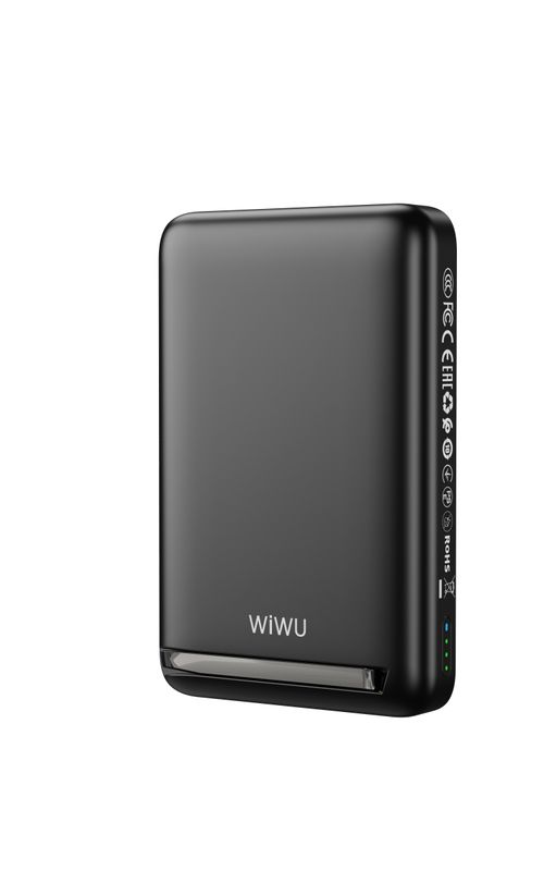 WiWU P043 Qi2 Magnetic Power Bank 10,000mAh, Black