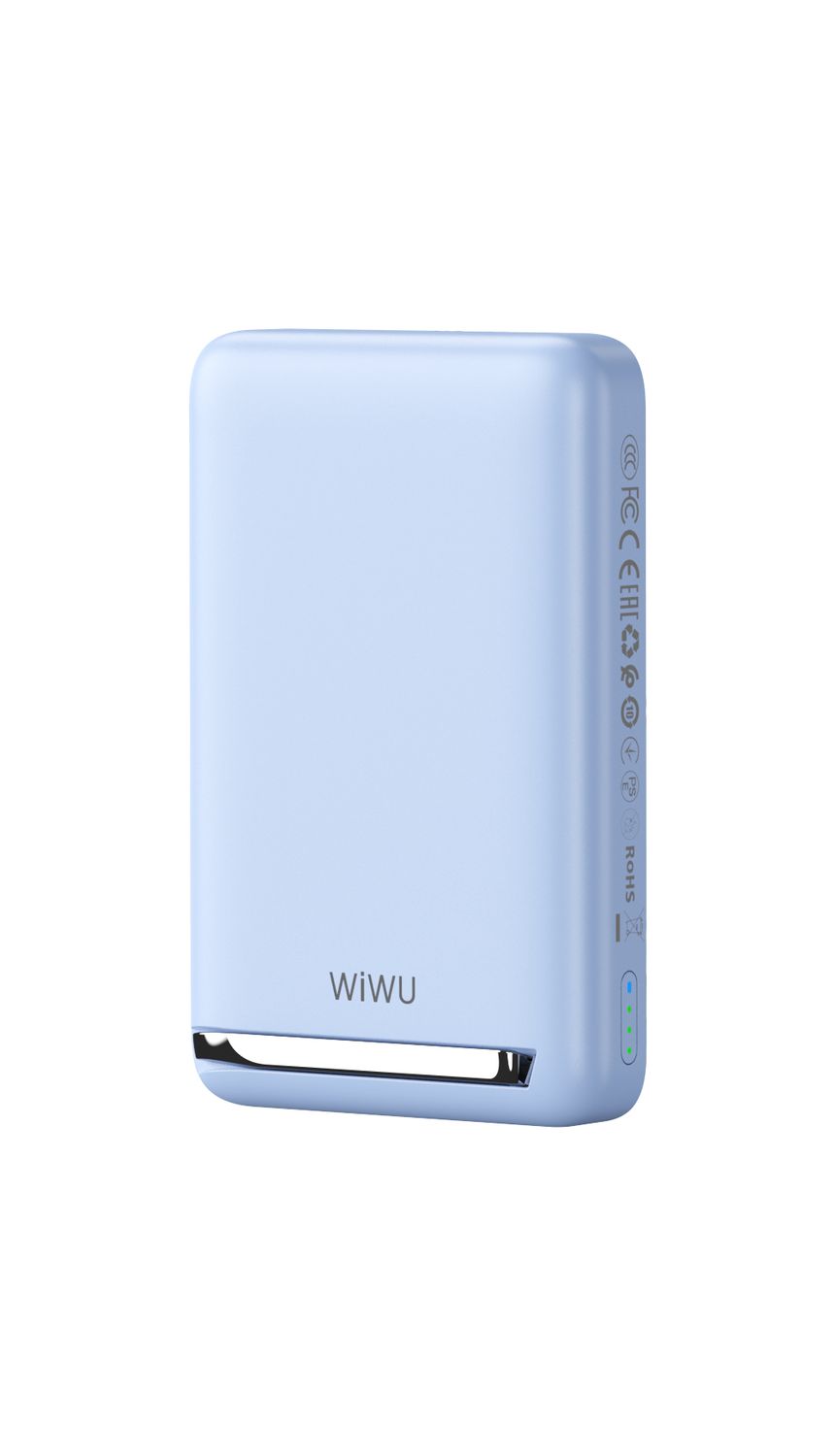 616048-WiWU P043 Qi2 Magnetic Power Bank 10000mAh, Blue