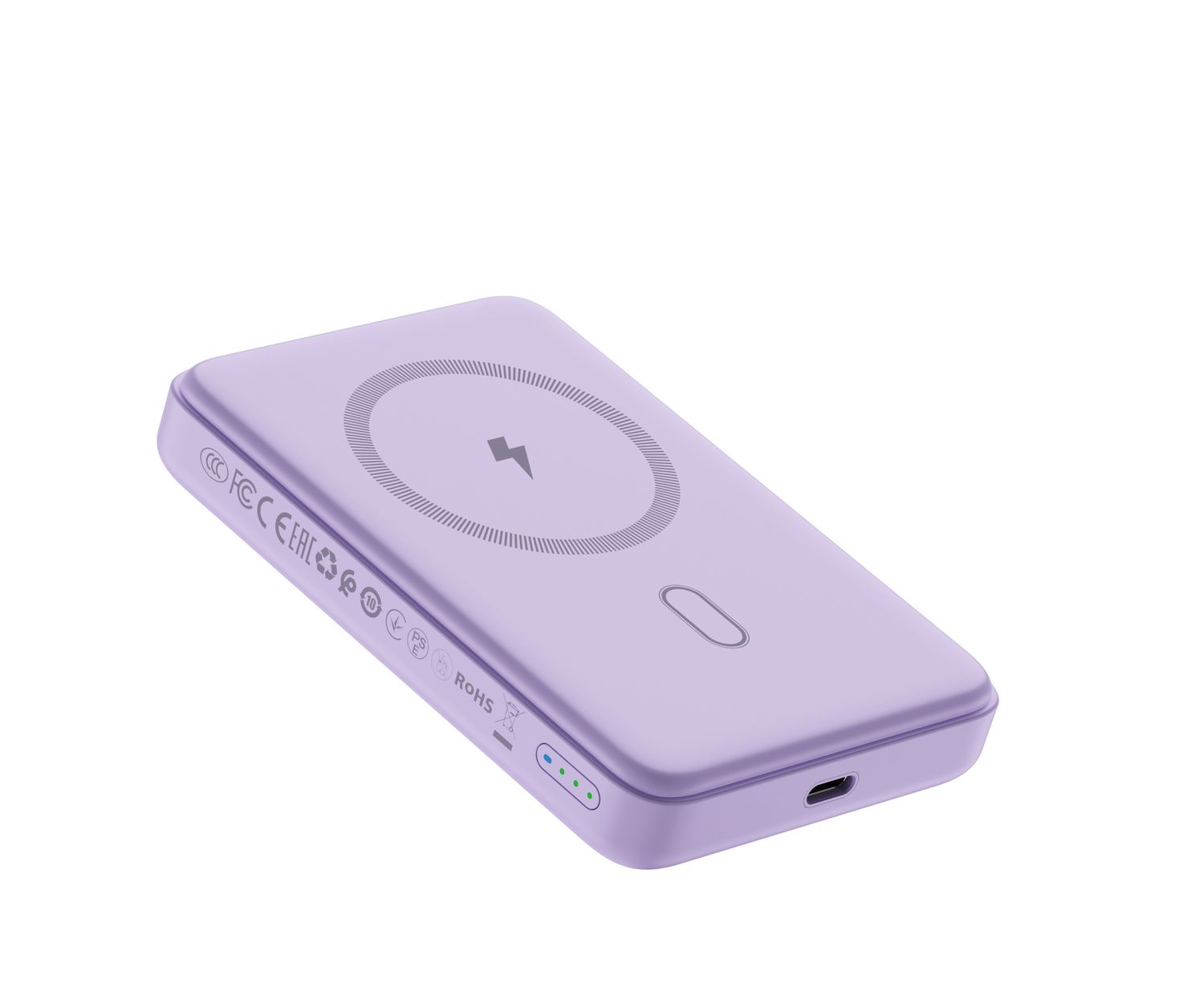 616055-WiWU P043 Qi2 Magnetic Power Bank 10000mAh, Purple