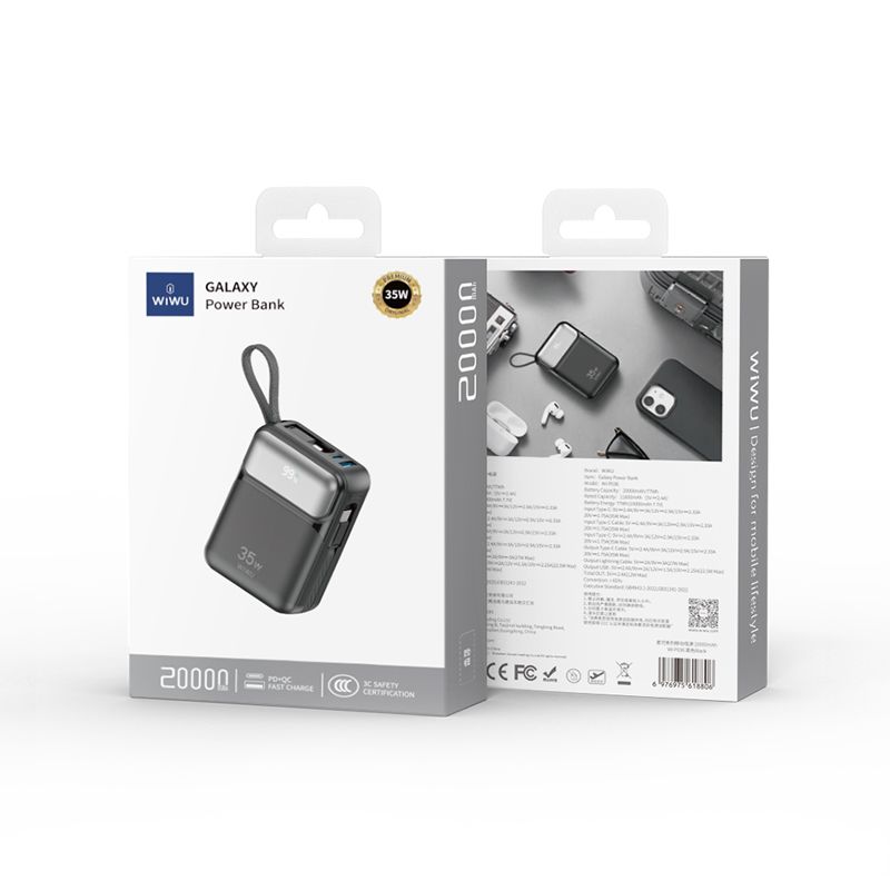 618806-WiWU P036 Galaxy Power Bank 20000mAh, Black